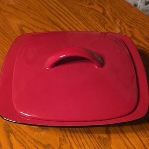 Corningware Black & Red Ceramic Stoneware